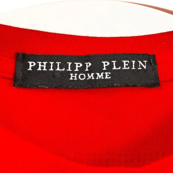 Philipp Plein Red Patch Rhinestone-Skull Tee - Picture 8 of 8